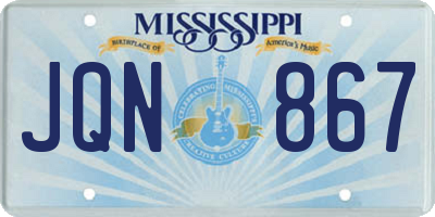 MS license plate JQN867