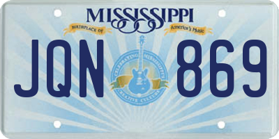 MS license plate JQN869