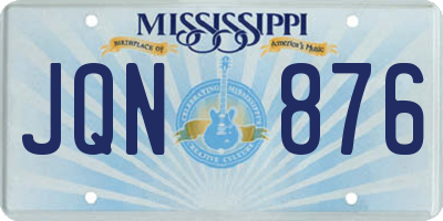MS license plate JQN876