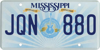 MS license plate JQN880
