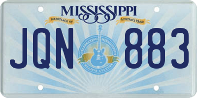 MS license plate JQN883