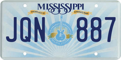 MS license plate JQN887