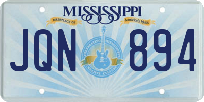 MS license plate JQN894