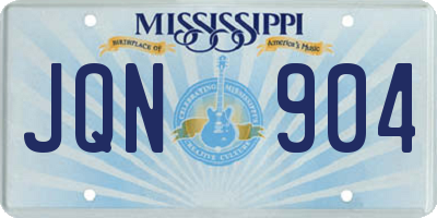 MS license plate JQN904