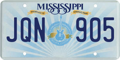 MS license plate JQN905