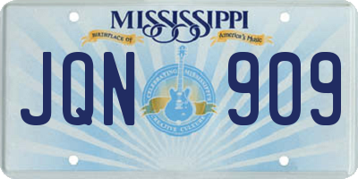 MS license plate JQN909