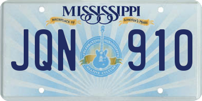 MS license plate JQN910