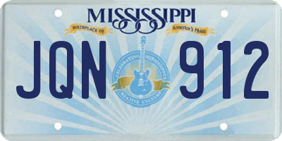 MS license plate JQN912