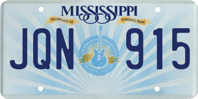 MS license plate JQN915