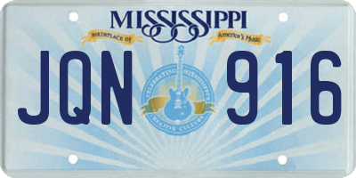 MS license plate JQN916