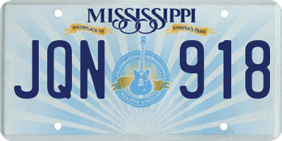 MS license plate JQN918