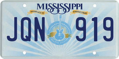 MS license plate JQN919