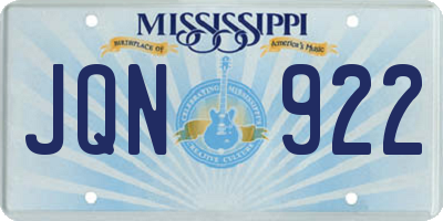 MS license plate JQN922