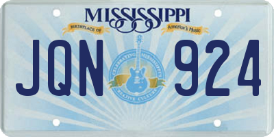 MS license plate JQN924