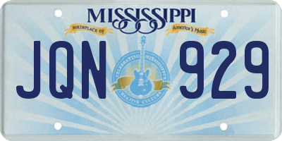 MS license plate JQN929