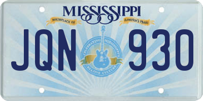 MS license plate JQN930