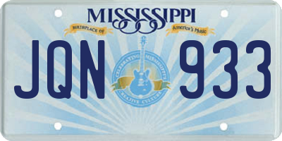 MS license plate JQN933