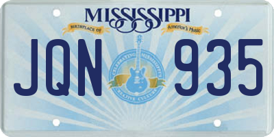 MS license plate JQN935