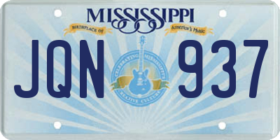 MS license plate JQN937