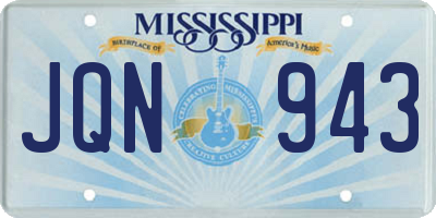 MS license plate JQN943