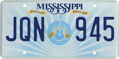 MS license plate JQN945