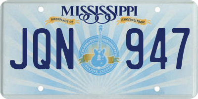 MS license plate JQN947