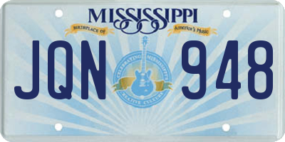MS license plate JQN948