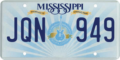 MS license plate JQN949