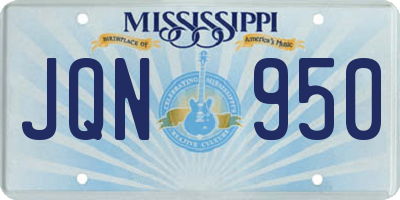 MS license plate JQN950
