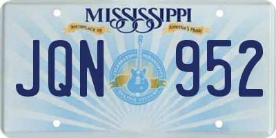 MS license plate JQN952