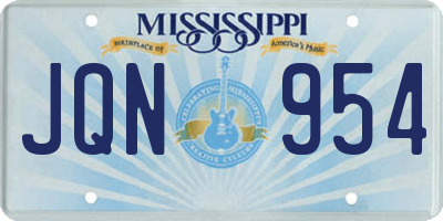 MS license plate JQN954
