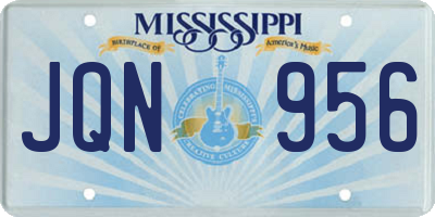 MS license plate JQN956