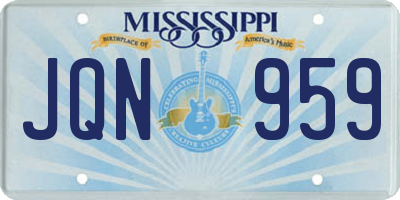 MS license plate JQN959