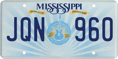 MS license plate JQN960