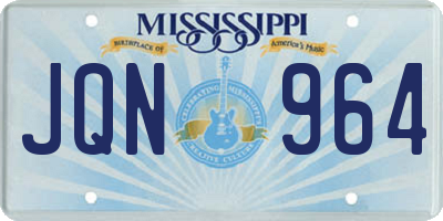 MS license plate JQN964