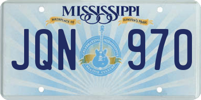 MS license plate JQN970