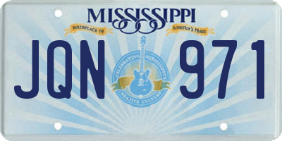 MS license plate JQN971