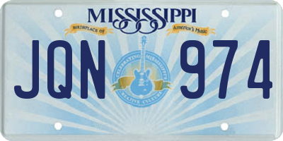 MS license plate JQN974