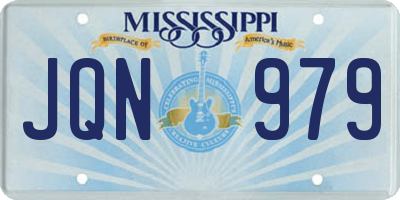MS license plate JQN979