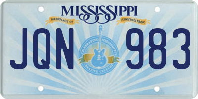 MS license plate JQN983