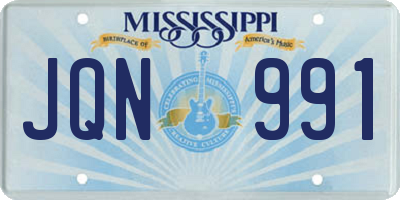 MS license plate JQN991