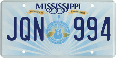 MS license plate JQN994