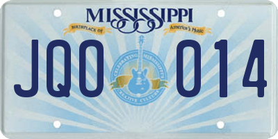 MS license plate JQO014