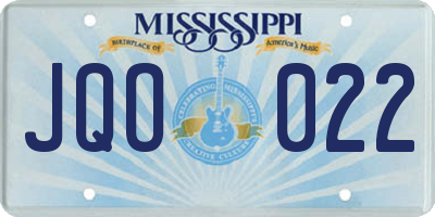 MS license plate JQO022