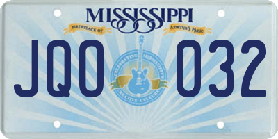 MS license plate JQO032