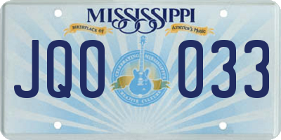 MS license plate JQO033