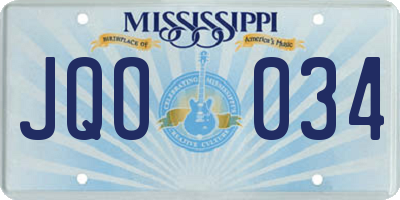 MS license plate JQO034