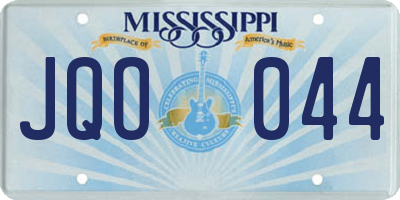MS license plate JQO044