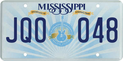 MS license plate JQO048