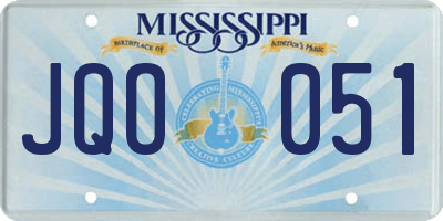 MS license plate JQO051